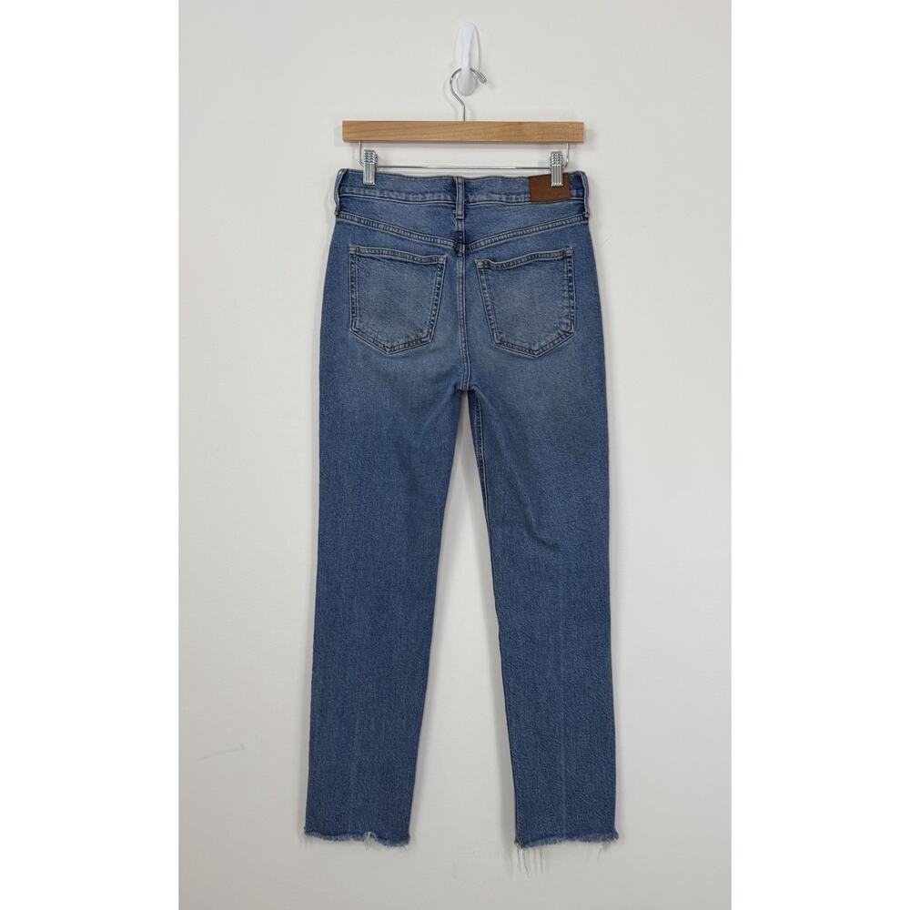 J. Crew Full Length Classic Straight Jeans Size 27 Blue High Rise Raw Hem - Picture 6 of 12